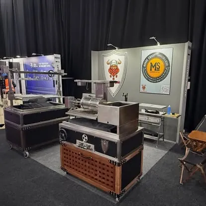 On the expo floor: The full range, set up and ready to cook.