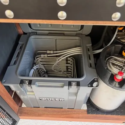 Keg storage inside an MS unit
